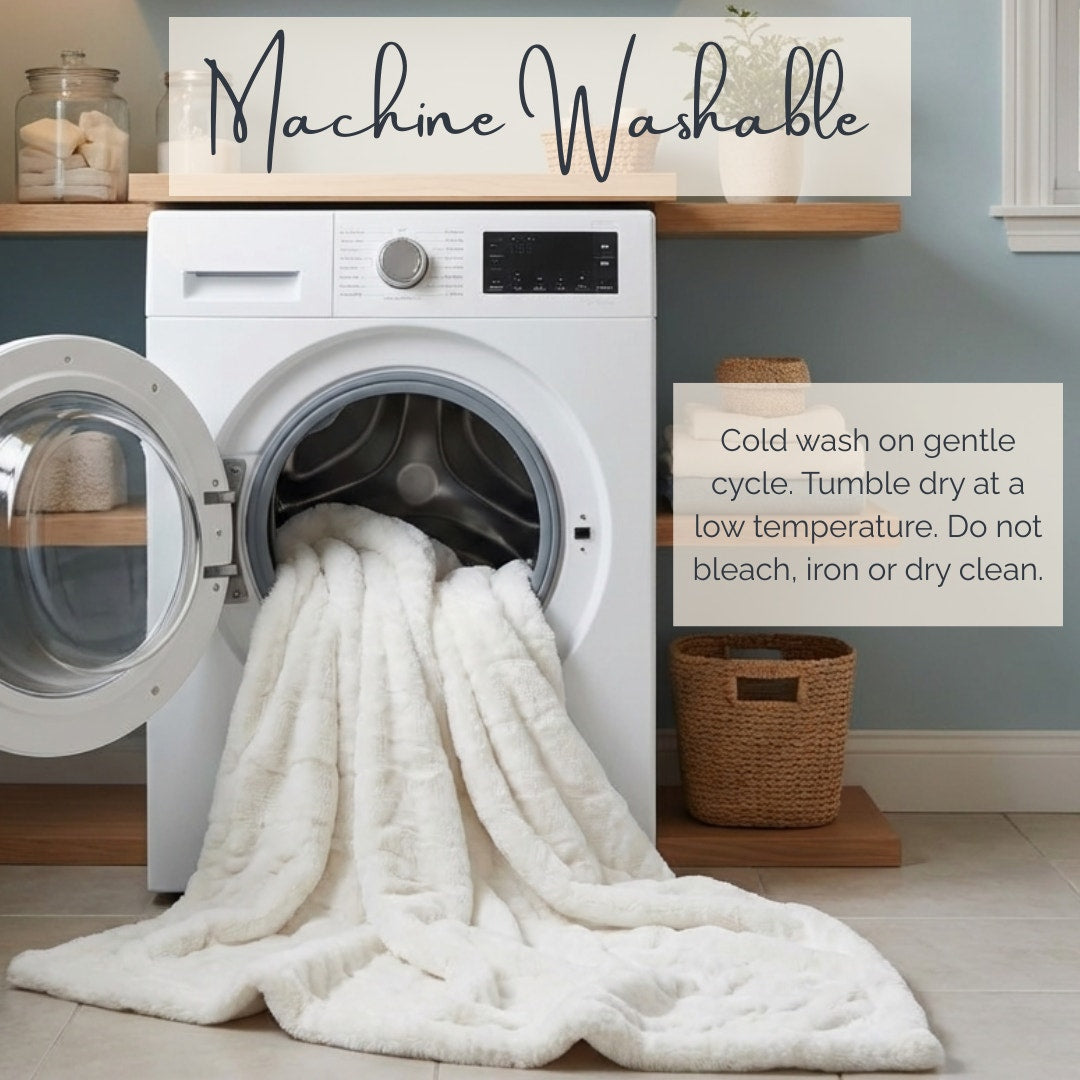 Luxury Concepts Ruched Faux Fur Throw