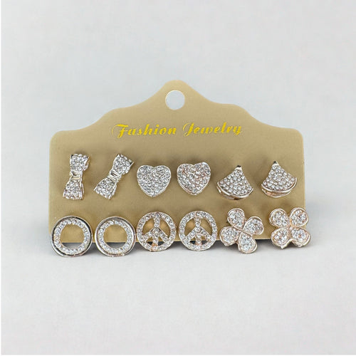 Sparkle & Shine Earring Set — Rose Gold (6 Pairs)