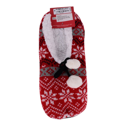 Charter Club Holiday Slipper Socks – Red Fair Isle (L/XL)
