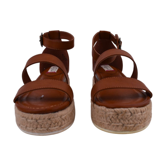 Sugar Tahini Platform Sandals – Cognac Brown – Women’s Size 6.5