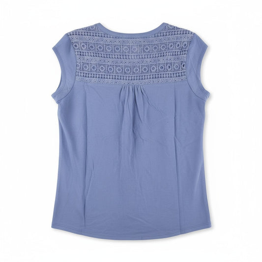 Orvis Womens Anna V-Neck Top with Crochet Lace Inset