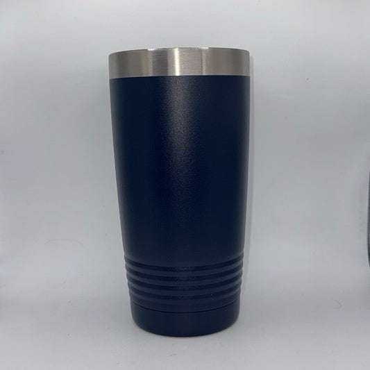 Buck with American Flag – 20 oz Navy Blue Tumbler
