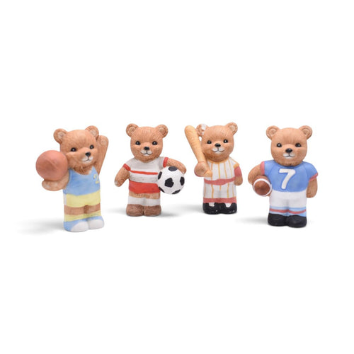 Homco Sports Bears Ceramic Figurines Set of 4 #1408