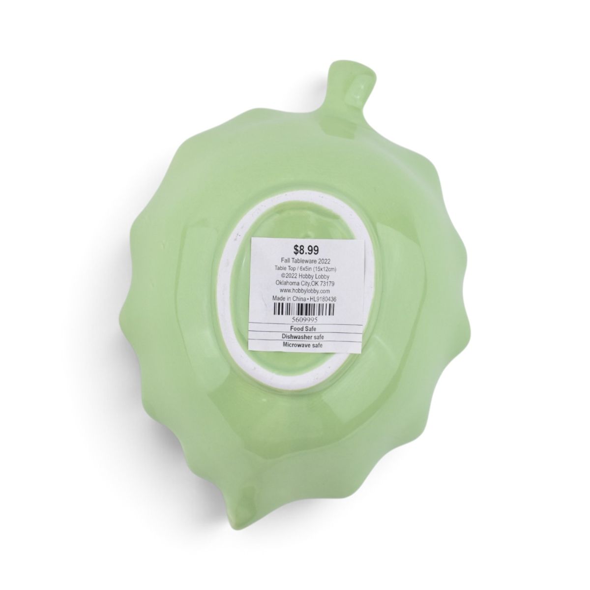 Green Ceramic Leaf-Shaped Bowl