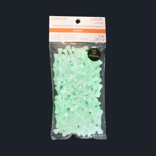Glow-in-the-Dark Bones Decorative Filler, 5 oz