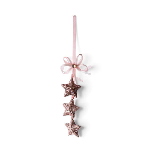 Pink Glitter Stars Hanging Ornament