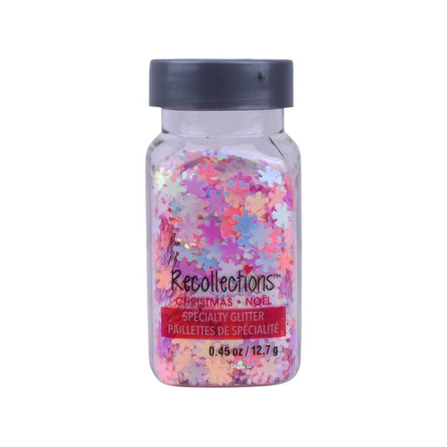 Christmas Pink Snowflake Specialty Glitter, .45oz