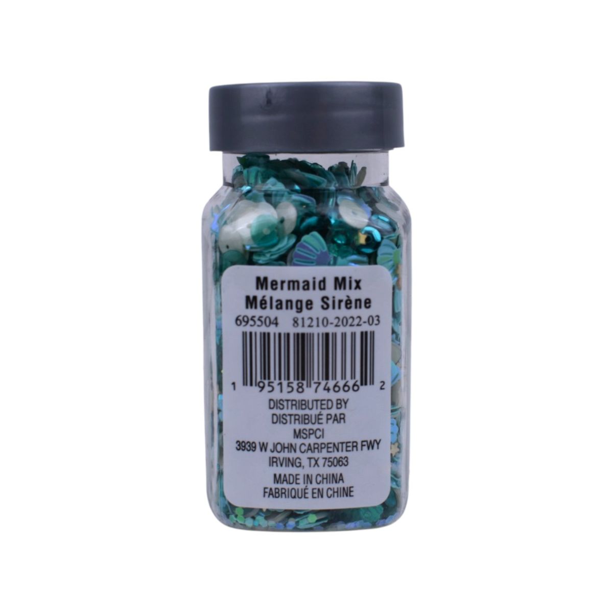 Teal and White Specialty Glitter Sequins Mix