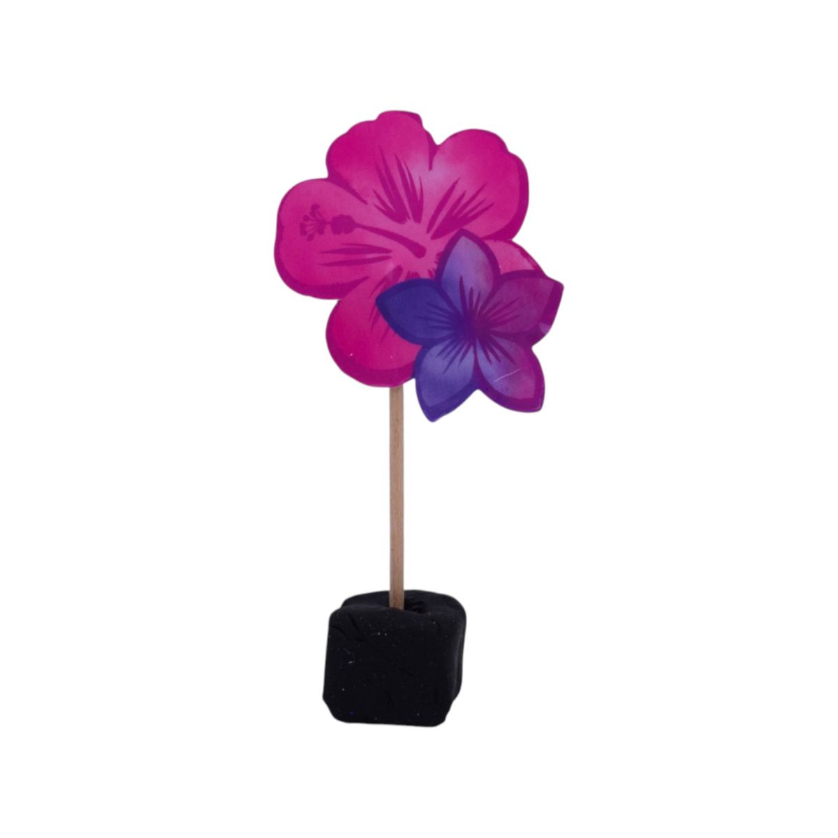 Pink Flower Cupcake Topper, 24 Count
