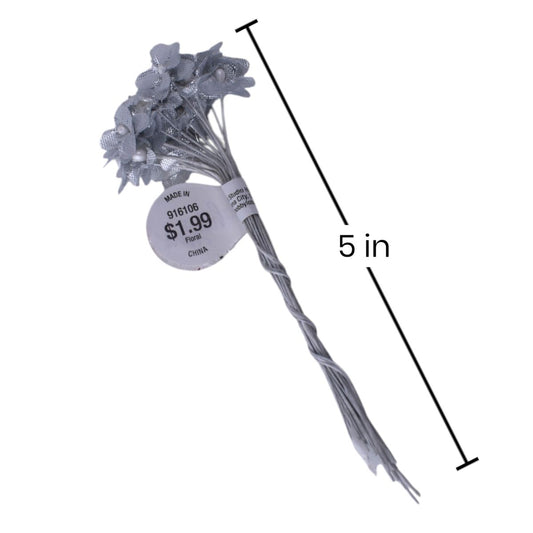 Silver Floral Picks , Pack of 24