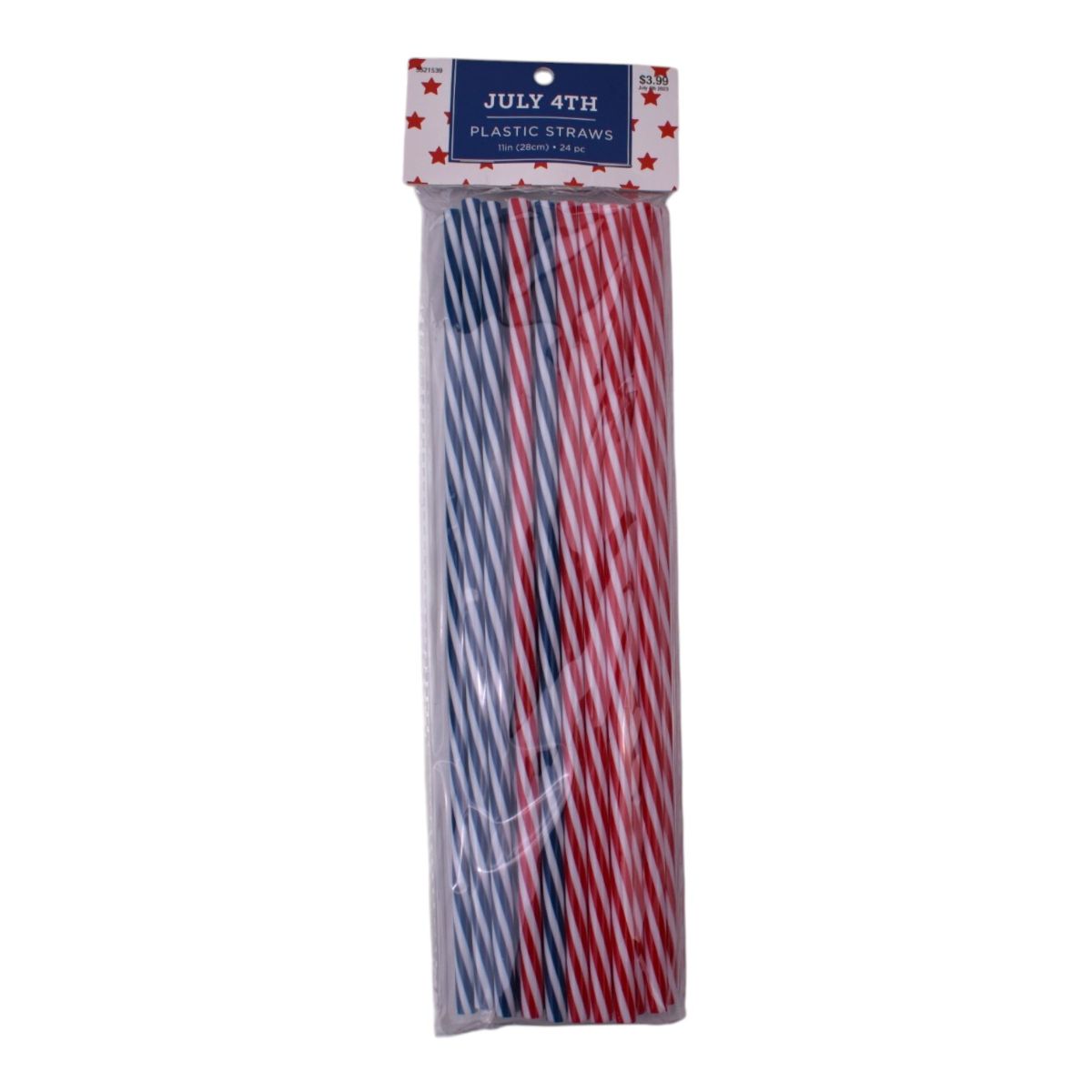 July 4th Plastic Straws, 24 Count