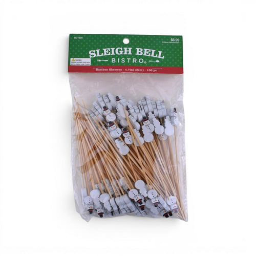 Snowman Bamboo Skewers, 100 Count