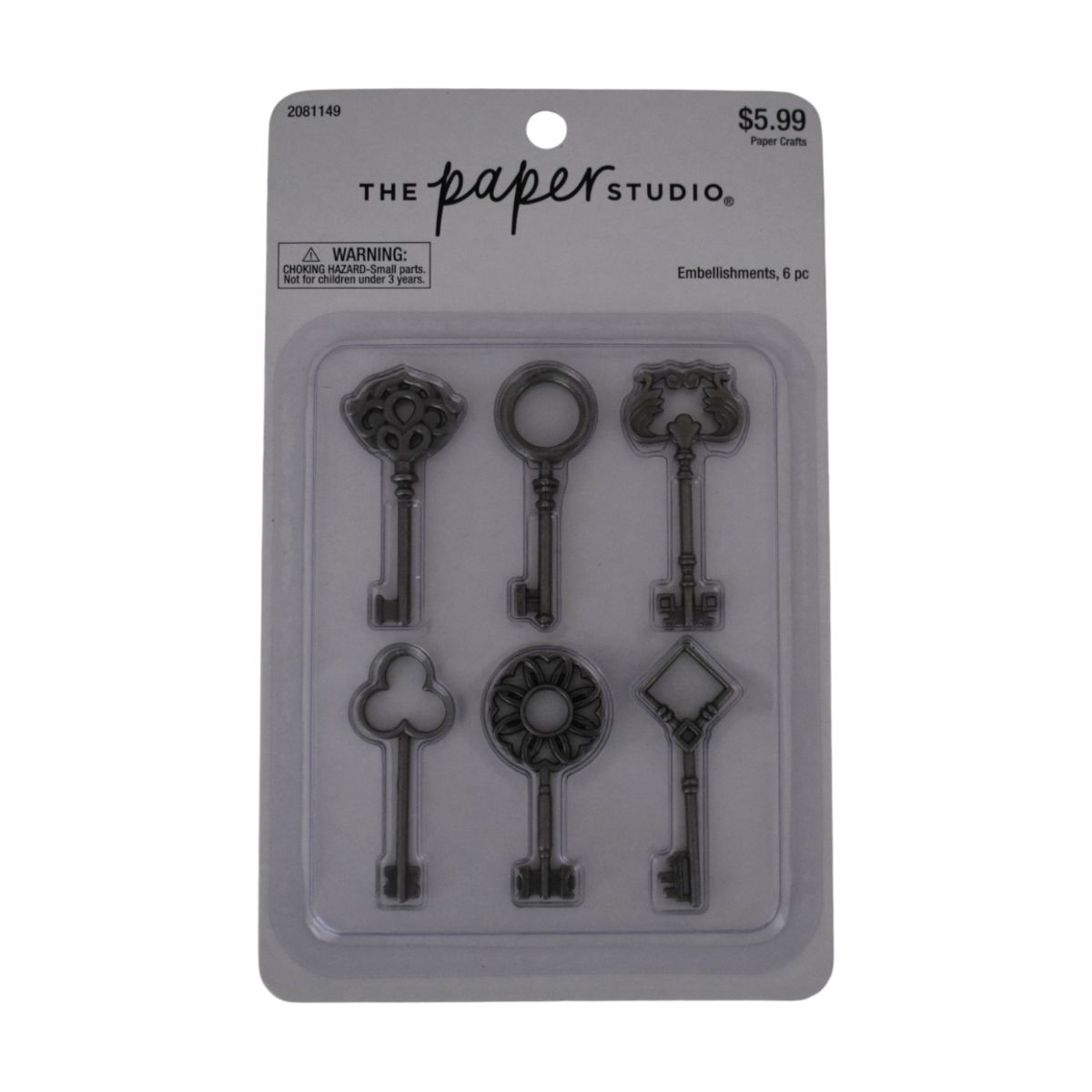 Vintage Key Embellishments, 6 Piece Set
