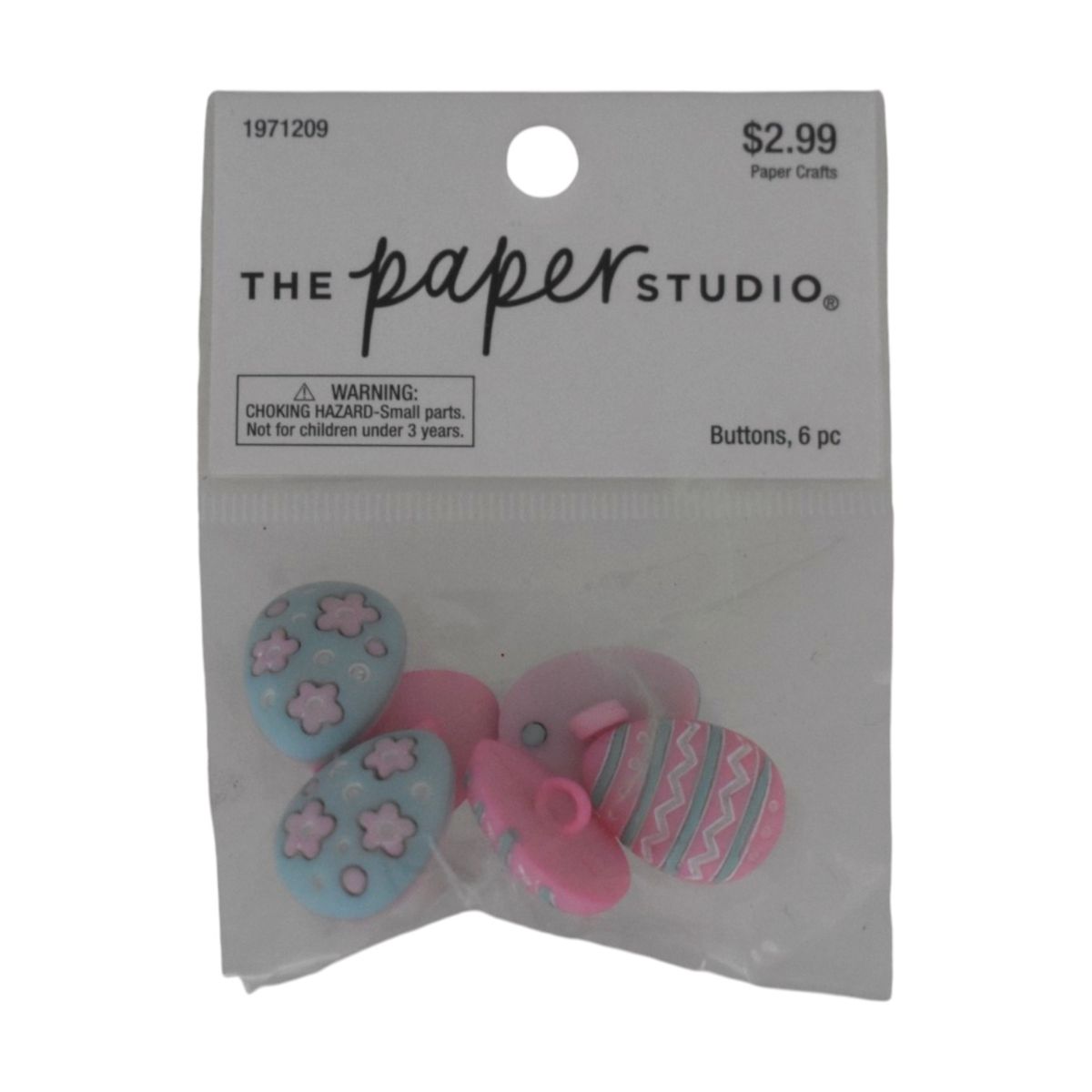 The Paper Studio Pastel Easter Egg Buttons, 6 Piece