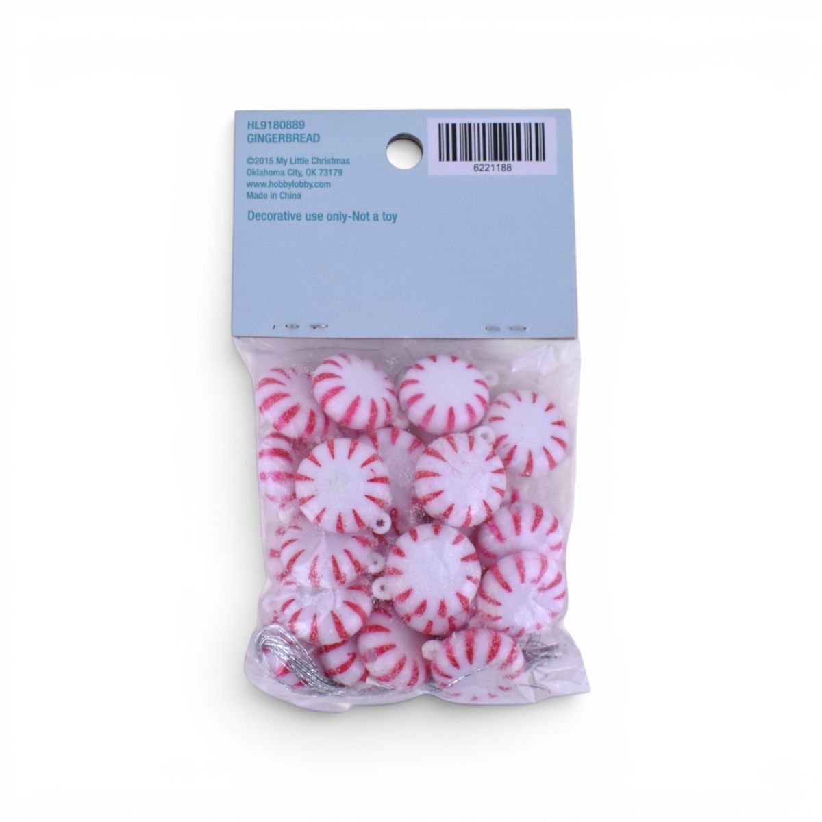 Mini Peppermint Candy Ornaments, 24 Count