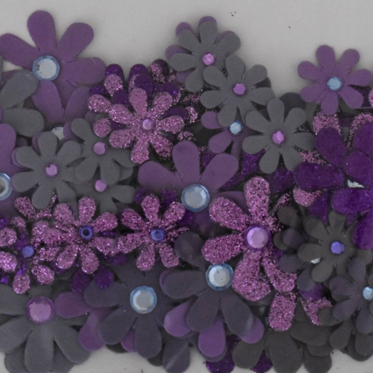 The Paper Studio Purple Floral Embellishments, 90 Piece