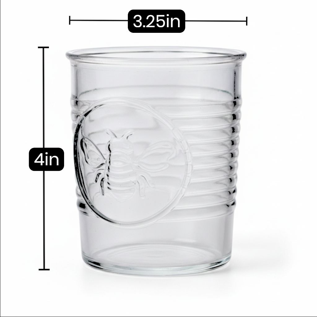 Double Old Fashioned Bee Glasses - Set of 4