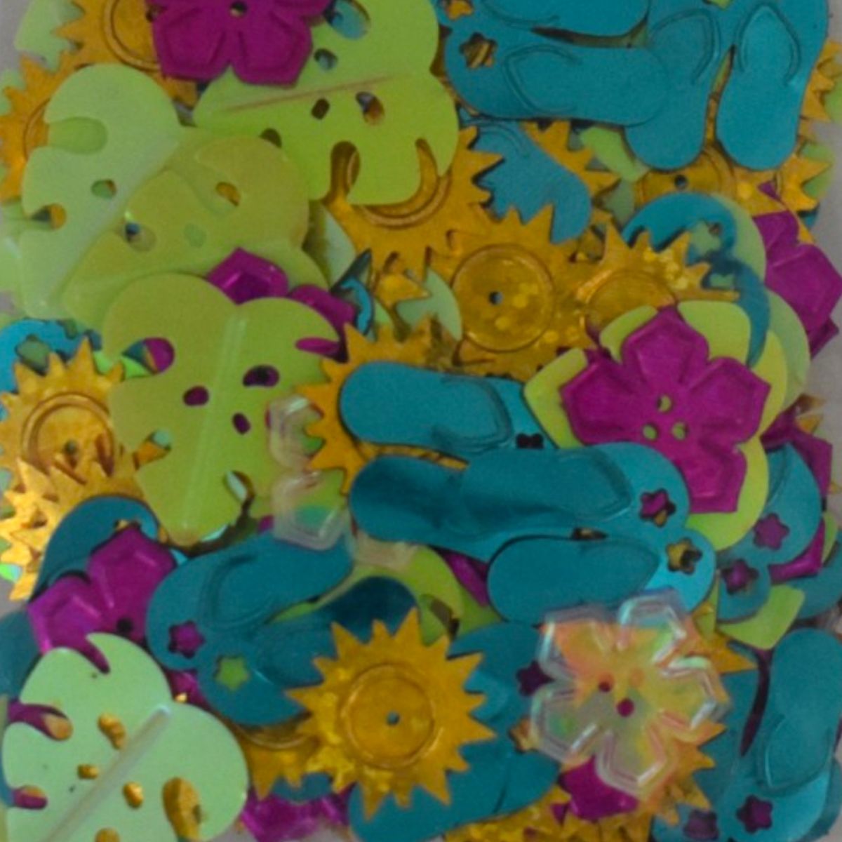 Assorted Fun in the Sun Sequins, Set of 34 Pieces
