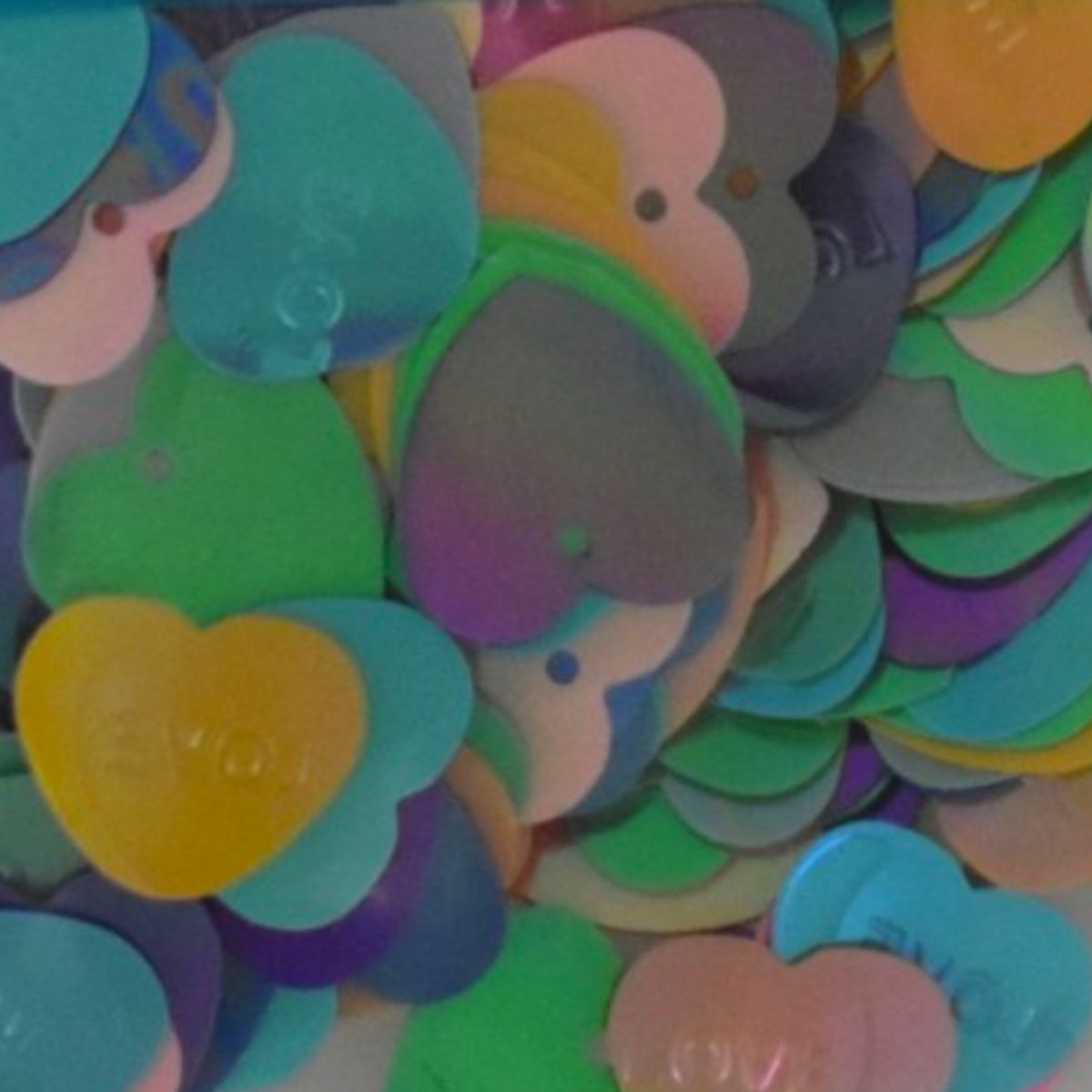 Sequins Assorted Love Heart Multicolor Squins
