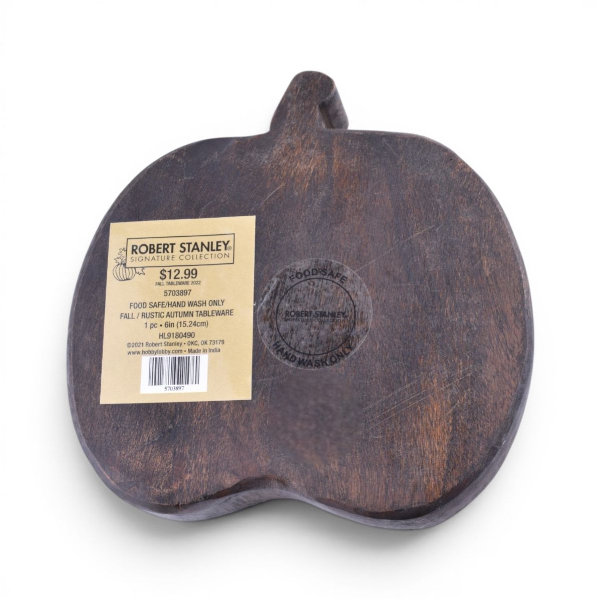 Robert Stanley Dark Wood Carved Pumpkin Bowl