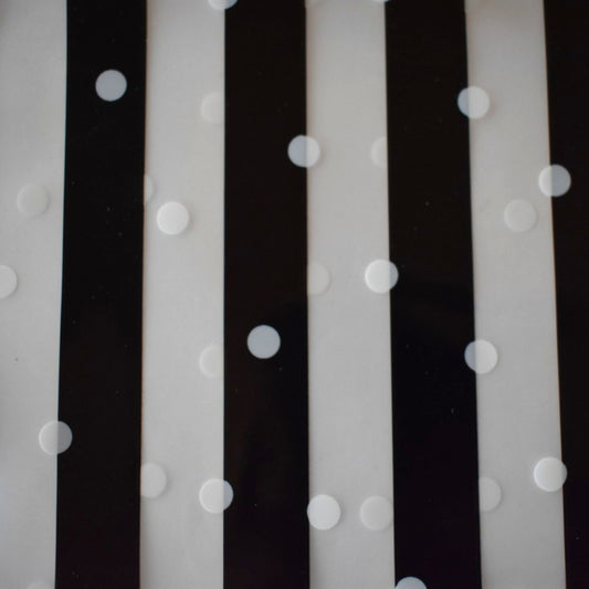 Black and White Striped Zipper Bags with Handles, 20 Count