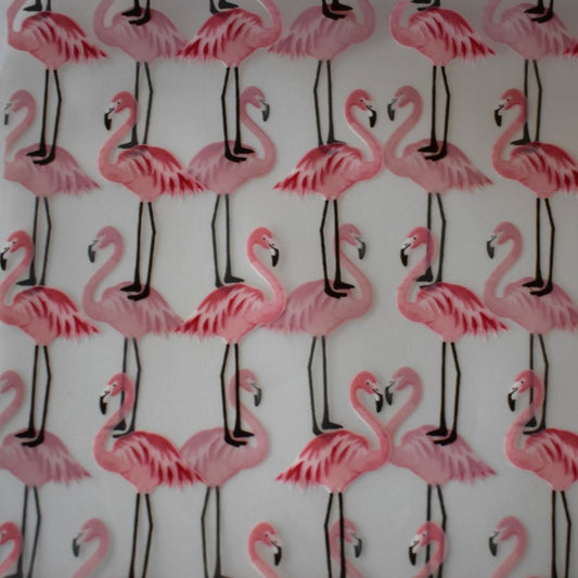 Flamingo Zipper Bags With Handles, 12 Count
