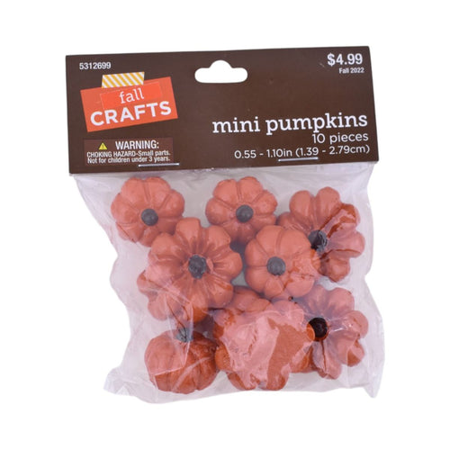Mini Orange Pumpkins, 10 pc