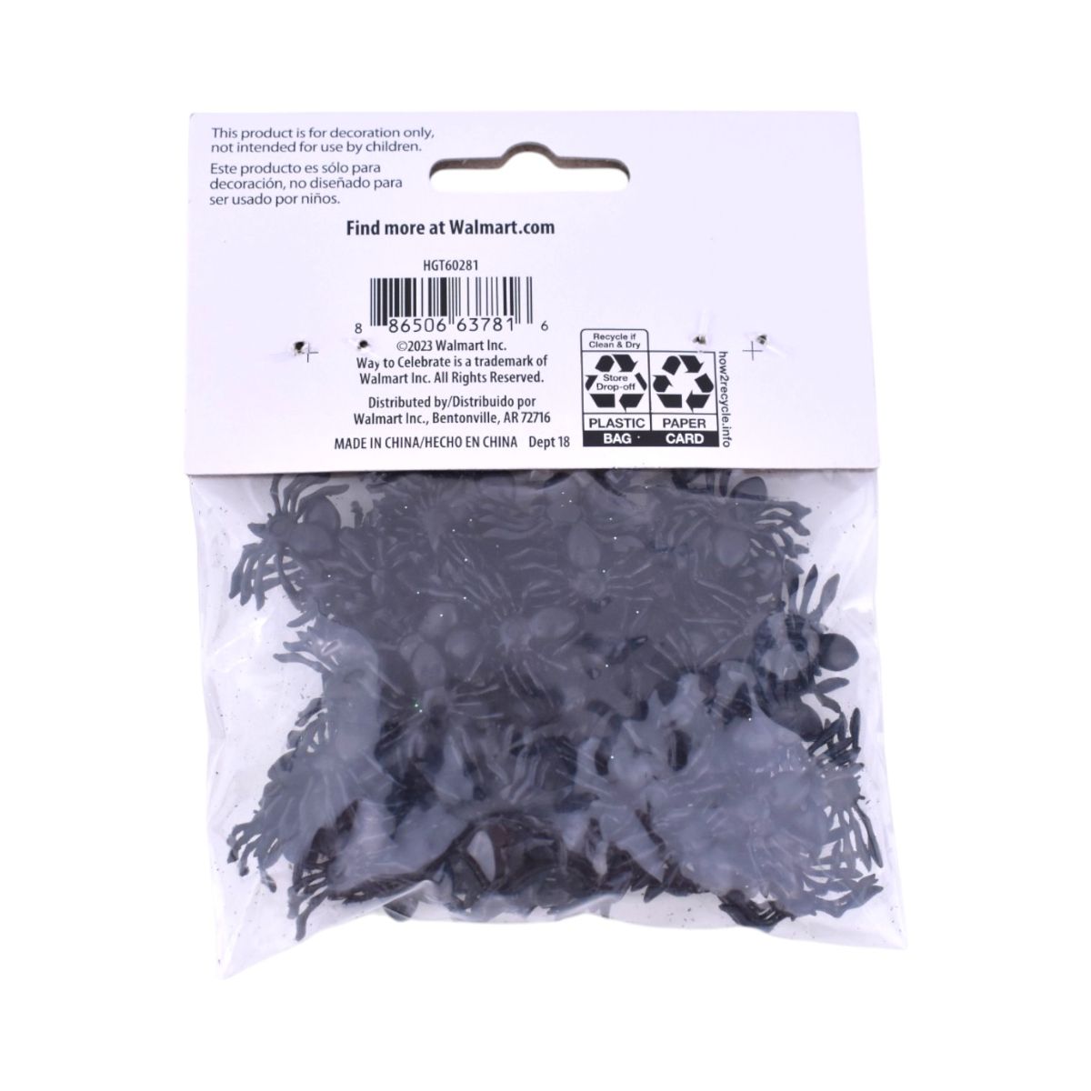 3D Spider Confetti, 100pc