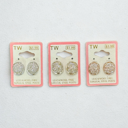 Tortoise Shell Dome Stud Earrings