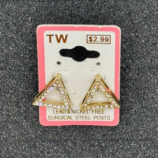 Triangle Crystal Stud Earrings – Rose Gold, Gold, or Silver