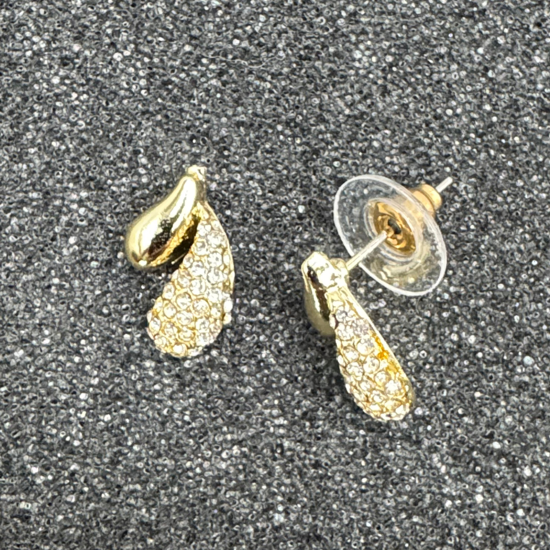 Double Teardrop Crystal Stud Earrings – Rose Gold, Gold, or Silver
