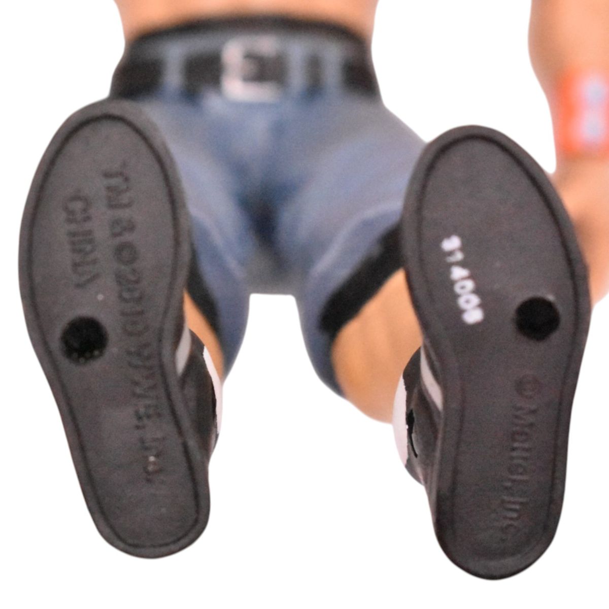 WWE John Cena Action Figure by Mattel with Blue Jean Shorts and Orange Armbands