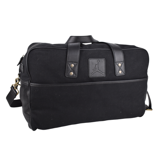 Jordan Brand x Cole Haan Black Canvas & Leather Weekender Duffel Bag
