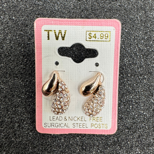 Double Teardrop Crystal Stud Earrings – Rose Gold, Gold, or Silver