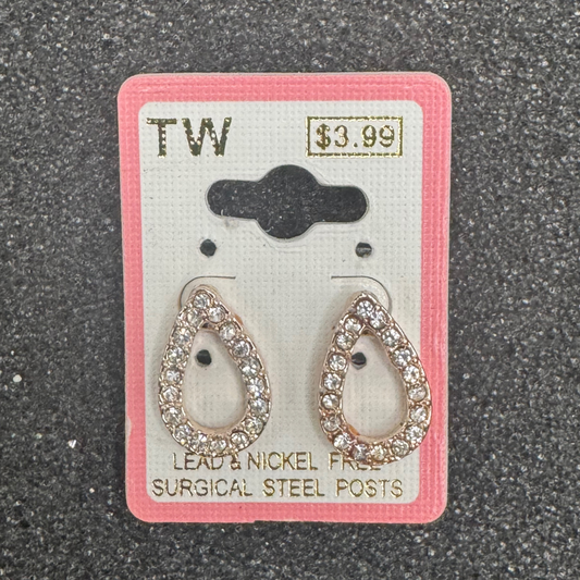 Crystal Teardrop Earrings – Rose Gold, Gold, or Silver