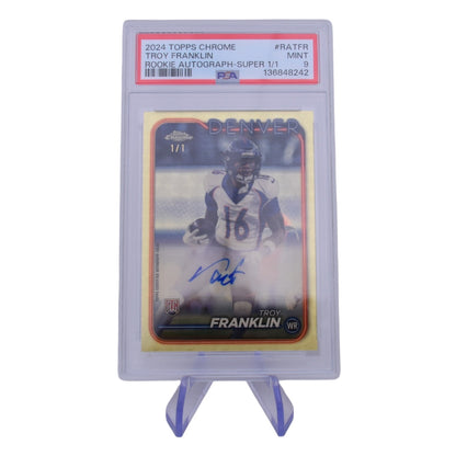2024 Topps Chrome Troy Franklin Rookie Autograph Superfractor 1/1 PSA 9
