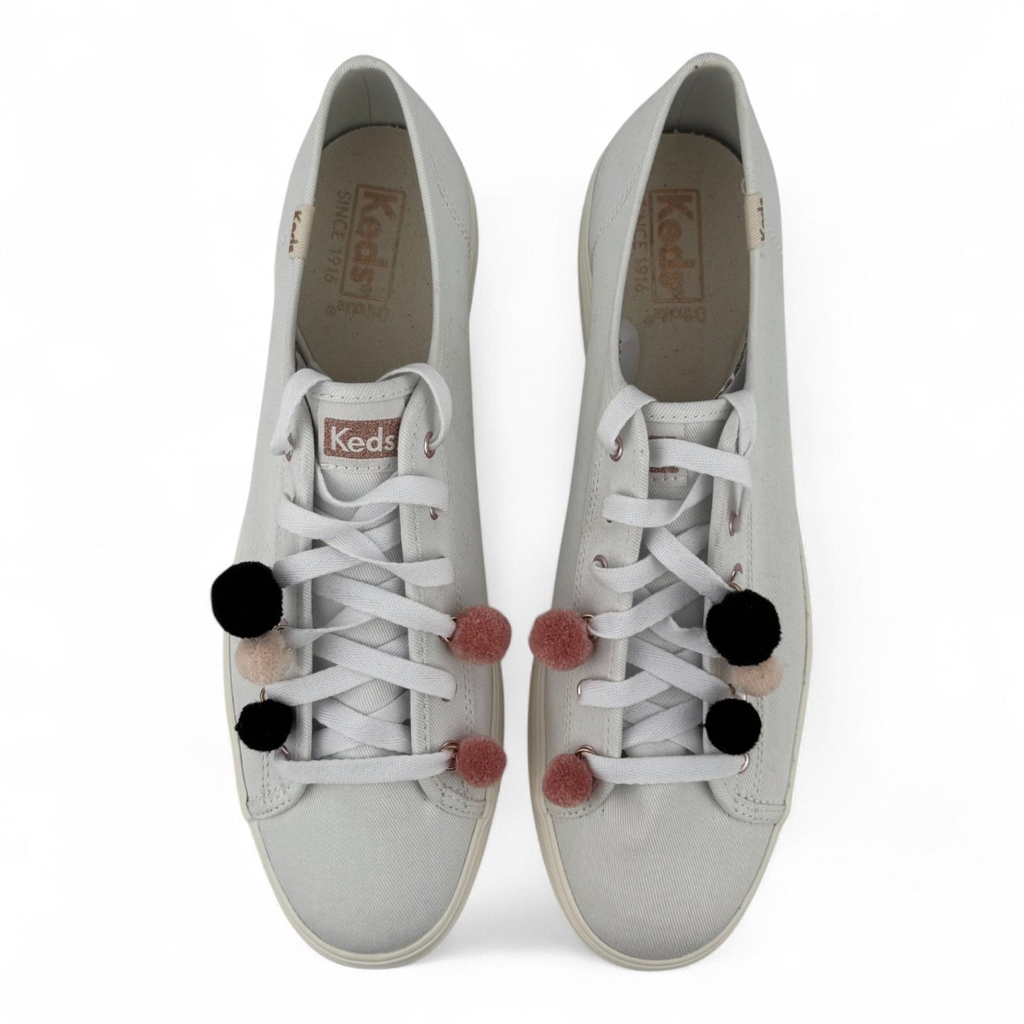 Keds Triple Kick Pom Pom Sneakers – White