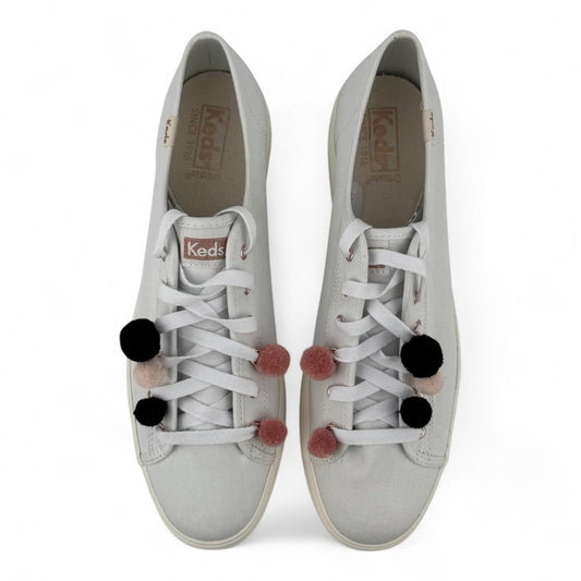 Keds Triple Kick Pom Pom Sneakers – White