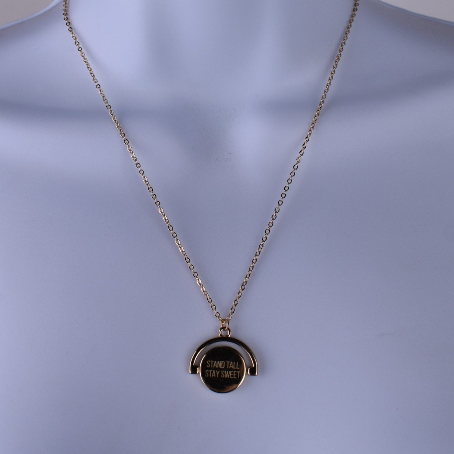 Pineapple Flip Pendant Necklace Stand Tall Stay Sweet Gold Tone
