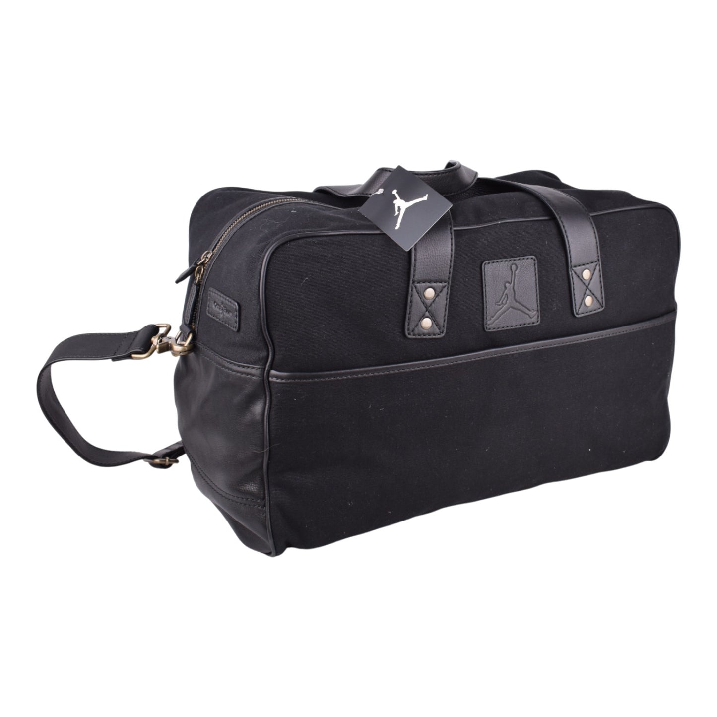 Jordan Brand x Cole Haan Black Canvas & Leather Weekender Duffel Bag