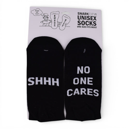 “No One Cares / SHHH” Unisex Crew Socks