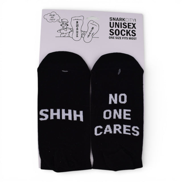 “No One Cares / SHHH” Unisex Crew Socks