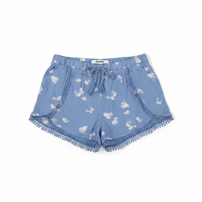 DKNY Girls’ 2-Pack Shorts Set – Blue Pom Trim & Pink Lace