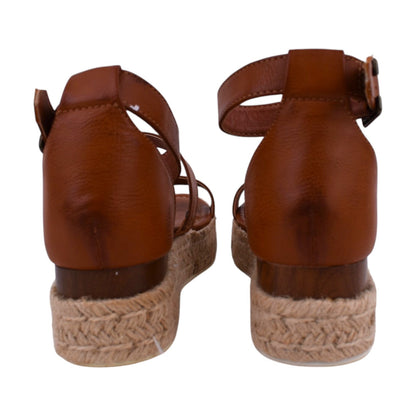 Sugar Tahini Platform Sandals – Cognac Brown – Women’s Size 6.5