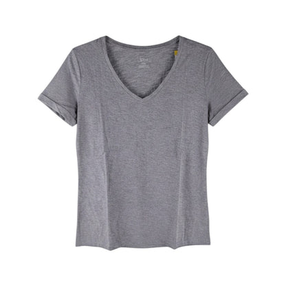 Felina Women’s Heather Gray V-Neck Tee – Soft Stretch Everyday Basic