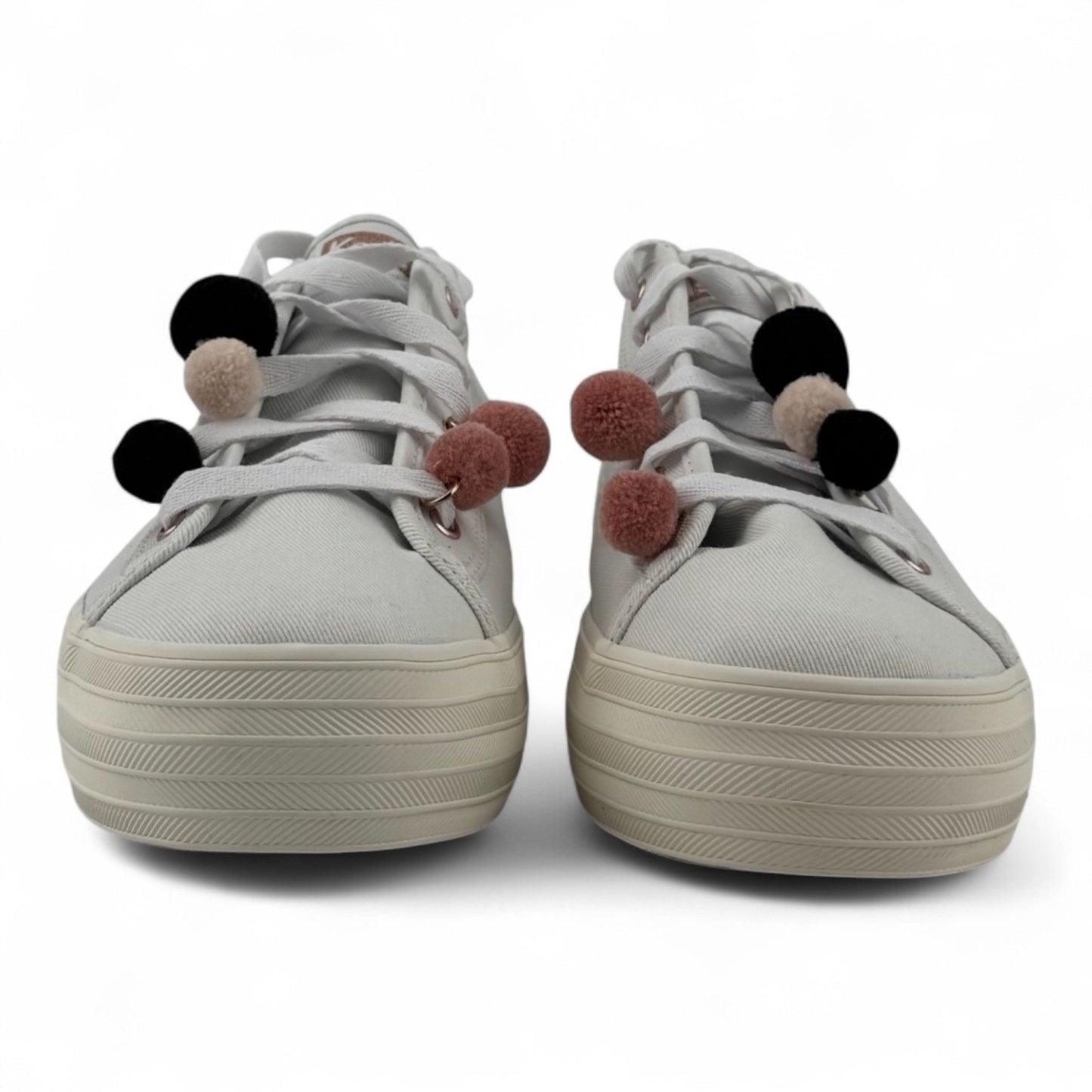 Keds Triple Kick Pom Pom Sneakers – White