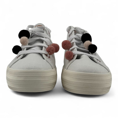 Keds Triple Kick Pom Pom Sneakers – White