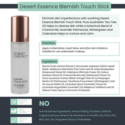 Desert Essence Herbal Blemish Touch Stick with Natural Extracts & Essential Oils - .31 Fl Ounce