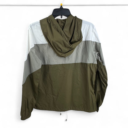 SoTeer Colorblock Windbreaker – Olive, Gray & White (Women’s Medium)