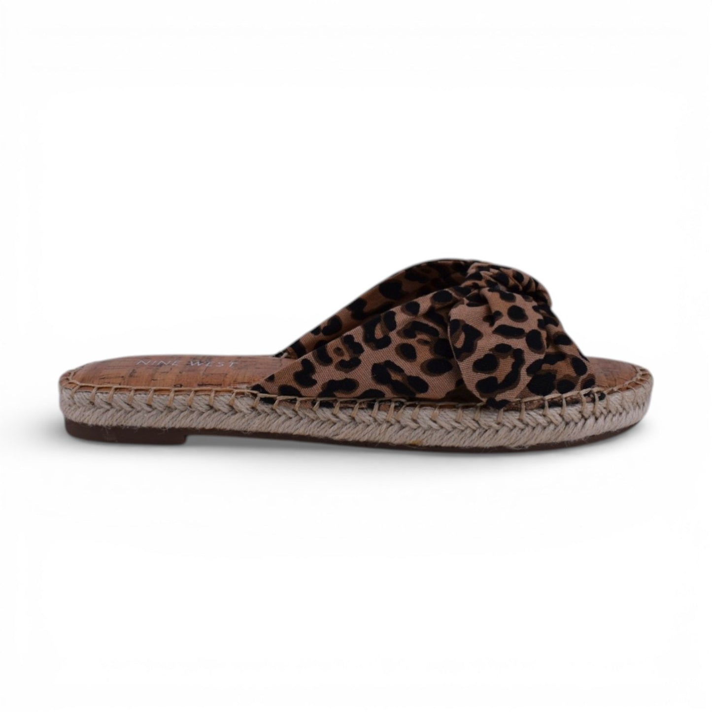 Nine West Brock Leopard Print Espadrille Slide Sandals | Size 7.5